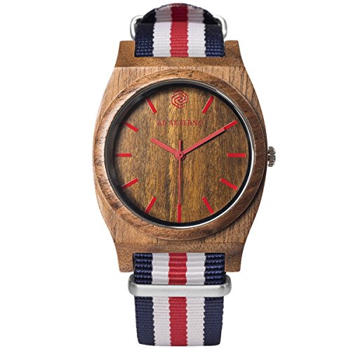 Montre AB AETERNO Journey Swiss Quartz bois de noyer tissu NATO unisexe
