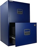 Vista 3 de Bisley Archivador de acero con dos cajones para el hogar u oficina, azul marino (FILE2-NV)