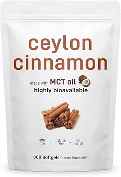 ceylon cinnamon capsules, Authentic Sri Lankan Source, Liposome Highly Bioavailable Extract, Non-GMO, Gluten Free