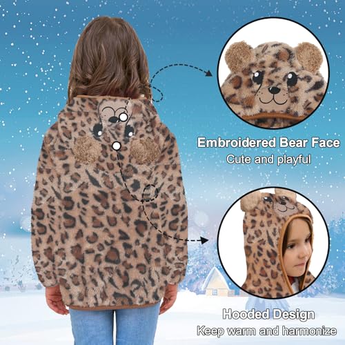 Image of Toddler Girls Boys Fleece Hoody Jacket Zip Up Teddy Coat Warm Winter Outwear
