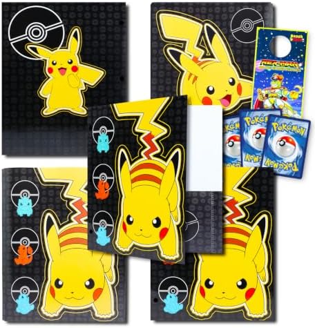 Pokemon Folder Set - Bundle with 4 Heavy Duty Laminated Folders with 2 Pockets Each for Office, Plus Posters | Pokemon Back to School Supplies Stuff image 5