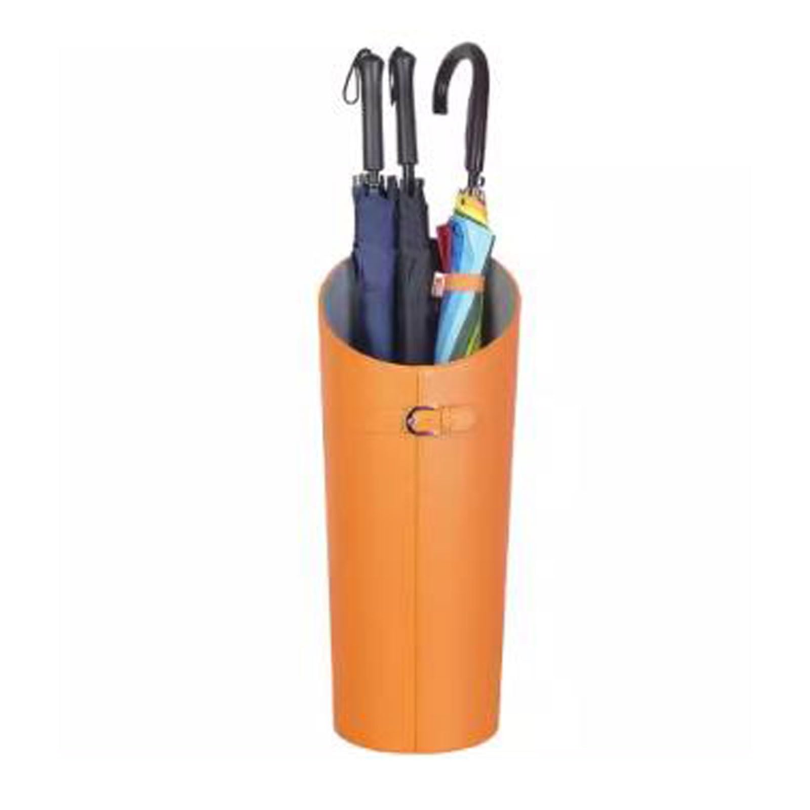 Porte-parapluie en cuir orange moderne pour ranger les cannes dans l'entrée