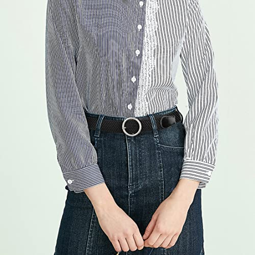 Womens Plus Size Belts 39 to 75inch Stretch Belt Black Elastic Belts for Women2