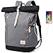 Produktbild VORRINC Laptop Rucksack Damen Herren, Roll-Top Rucksack 15,6 Zoll mit USB,Wasserdicht Tagesrucksack Schulrucksack College-Rucksack Backpack (Grau)