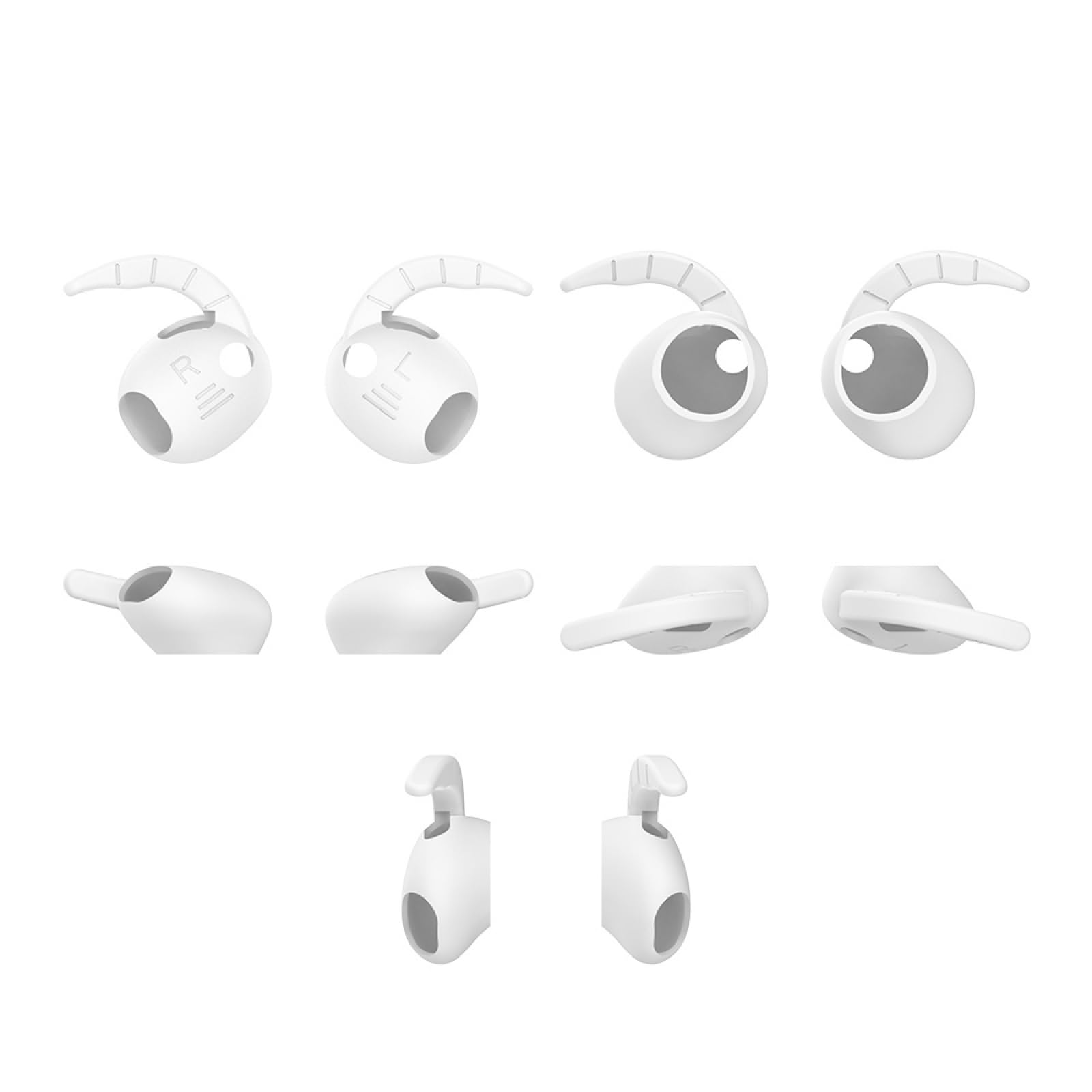 Do Samsung Galaxy Buds 4, silikonowe antypoślizgowe haczyki na uszy, zestaw 5 par do bezpiecznego dopasowania (białe)