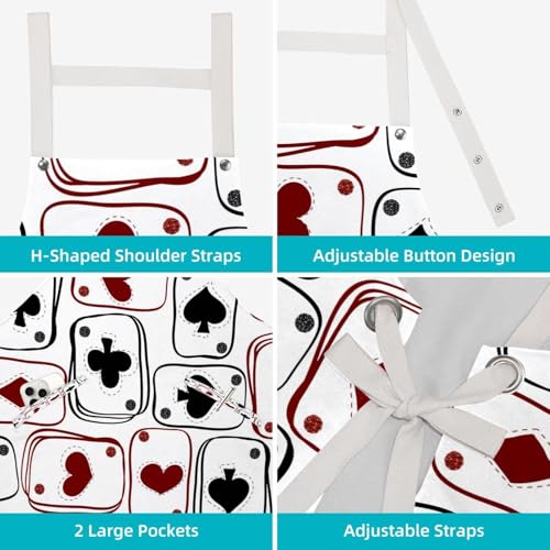 Tablier de serveuse multicolore pour restaurant et bar avec 4 broches