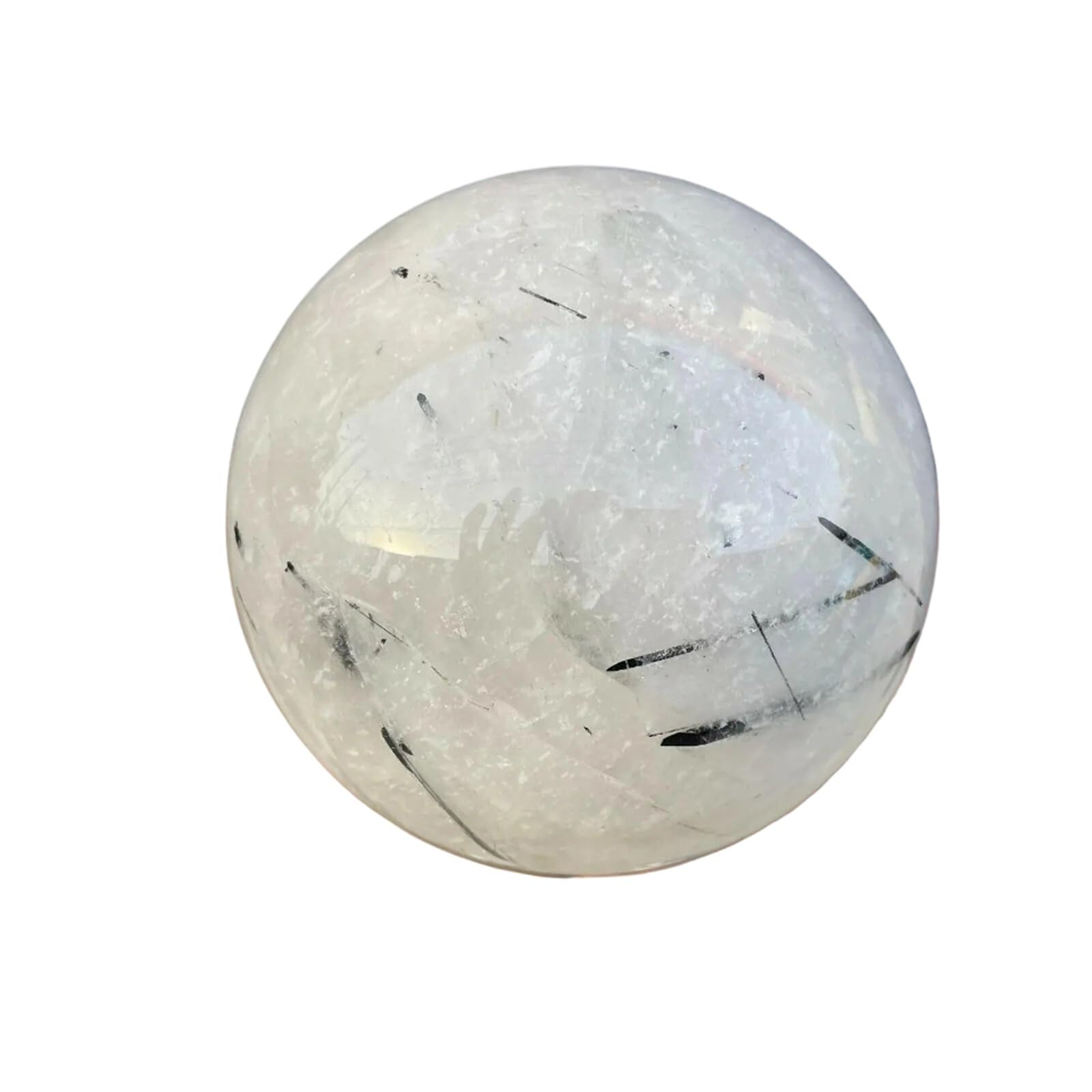 HAOYUNS Beautiful Natural Tourmaline Quartz Sphere Crystal Decorative Gemstone for Home and Office(800-850g)
