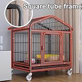 Chicken Coop on Wheels - Large Walk-in Poultry Cage with Thickened Square Tubes and Encrypted Mesh Foot Pads, Oversized Tray Design - Image 2