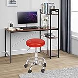 ❤️ Hohe Qualität: Dicker verchromter Metallrahmen. Das Stuhlkissen besteht aus hochwertigem PU-Leder, das wasserdicht und leicht zu reinigen ist. Um 360 ° drehbare. Das 7cm dicke Memory Foam-Kissen macht den Sitz weicher und bequemer. Die Rollen sind mit hochwertigem Nylon beschichtet, haben eine hohe Verschleißfestigkeit und einen sehr leisen Betrieb und können den Boden auch vor Kratzern schützen.