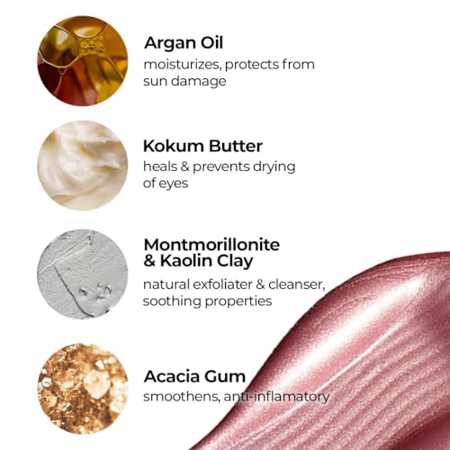 Image of Ruby's Organics Mini Metallic Liquid Eyeshadow for Women- Eye Makeup, Smooth Glide Insta Dry Formula, Smudge proof, Waterproof, Long Lasting and Highly Pigmented, Paraben Free, Vegan - Aurus, 3ml