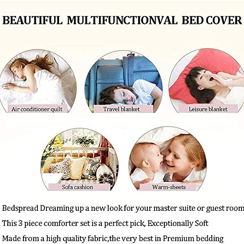 Couvre-lit matelassé lit double grand format courtepointe patchwork microfibre et taies d'oreiller - 3