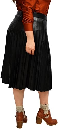 Miniatura 2 de Falda Plisada de Vinipiel, talla extra modelo 2711 (negro)
