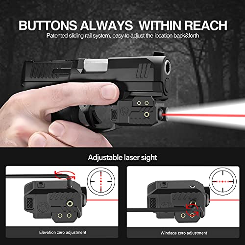 Solofish 450Lm Slidable Pistol Light Laser Combo, Shockproof Gun Light And Red Laser Sight With Strobe (Laser Output Is <5Mw, Class Iiia) #TOP5