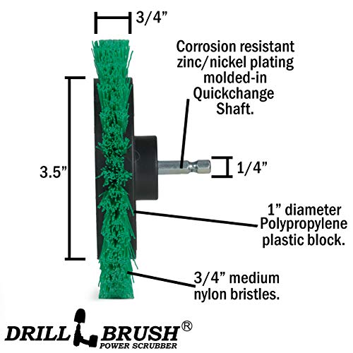 Image of Rotating Nylon Spin Scrubber - Grout and Oven Cleaner Brush Set - Kitchen Cleaning Supplies - Gap Cleaning Brush Kit- Stainless Steel Appliances - Washing Machine, Microwave, Air Fryer & Wall Cleaner