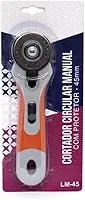 Cortador Circular 45mm LM-45 com Protetor de Segurança | Cortador Rotativo Manual para Tecido, Patchwork, Quilting e Artesanato | Lâmina de Precisão 45mm para EVA, Papel, Feltro e Couro Fino
