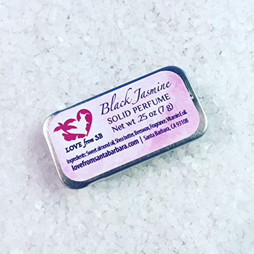 Compact Personal Black Jasmine Solid Perfume | Luxurious Artisan Spa Gift For Her | Sophisticated, Intriguing Fragrance | Convenient, Purse Or Travel Bag Size | Black Jasmine Perfume #TOP1