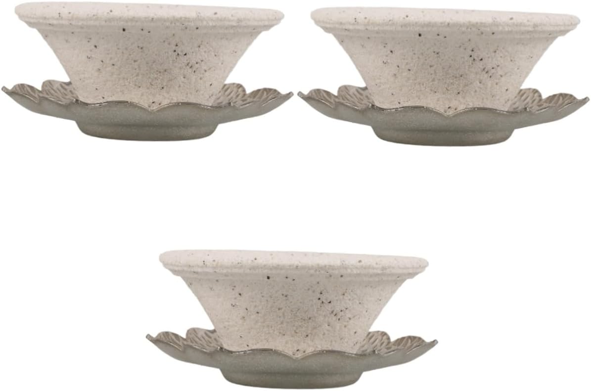 Garneck 3sets Loose Leaf Tea Filter Ceramic Tea Infuser Dripper Baskets Room Accessory for Home Office