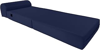 D&D Futon Furniture. Silla cama plegable de espuma, sofá de estudio, colchón plegado para invitados, 70 x 24 x 6 pulgadas, color azul marino