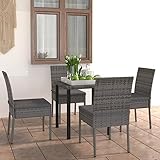 Photo Gallery puraday set di mobili da terrazzo 5 pz in polyrattan grigio set di mobili per esterni facile da spostare set da pranzo da giardino facile da pulire e durevole con tavolo 70x70x73 cm Photo Gallery puraday set di mobili da terrazzo 5 pz in polyrattan grigio set di mobili per esterni facile da spostare set da pranzo da giardino facile da pulire e durevole con tavolo 70x70x73 cm