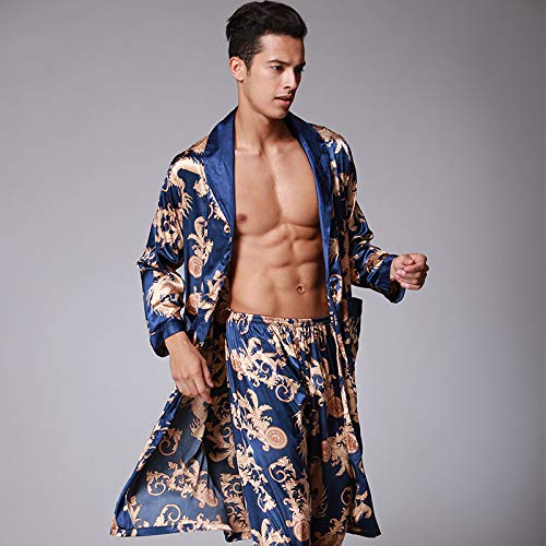 Preisvergleich Produktbild Handaxian Seide Herren Shorts Robe Home Service Zweiteiliger Anzug