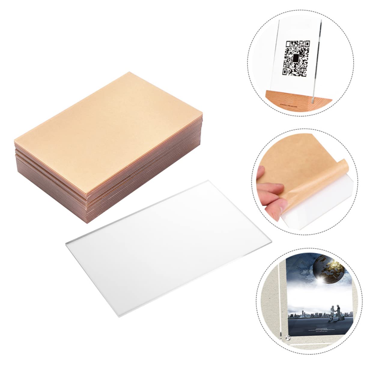 OKUMEYR Set of 10 Acrylic Boards 10x15cm DIY Photo Frame Blocks for Creative Art Projects