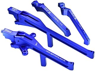 Aluminum Upgrade Combo Set B (Front+Rear Chassis Brace) for Traxxas 1/8 4WD Sledge Monster Truck 95076-4 - Blue