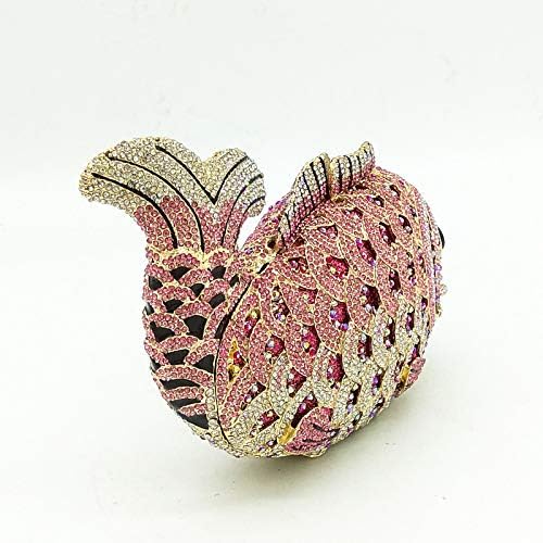 Boutique De FGG Fish Rhinestone Clutch Purses for Women Formal Evening Bags Prom Purse Wedding Party Crystal Clutch Bag,Mini - Image 5