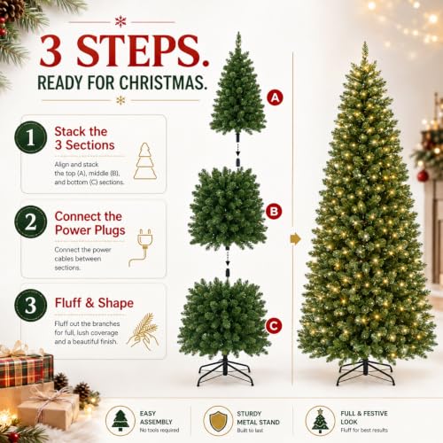 Avatar Controls 7.5FT Smart Prelit Pencil Christmas Tree, 350 LEDs - Image 3