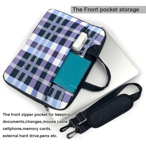 Funda para portátil cuadros azul púrpura blanco 15.6" miniatura 4