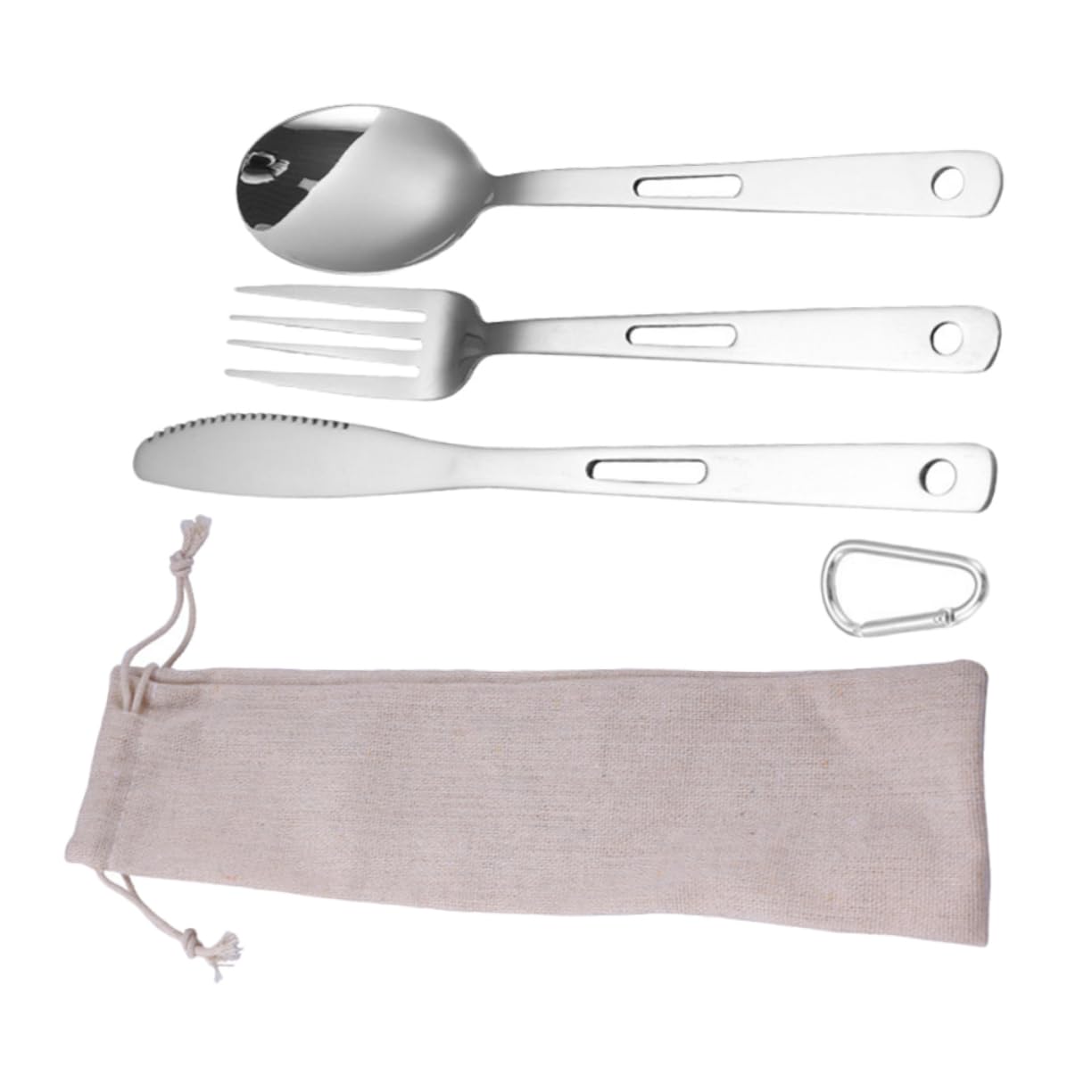Kisangel Posate Da Campeggio in Acciaio Inox Stoviglie Portatili Per Picnic Escursioni Barbecue Utensili Da Viaggio Compatto e Leggero