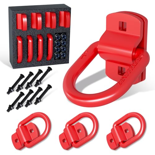 XaXmTee 1/2" Steel D Rings, 4 Pack, 12,000 lbs, Bolt-On