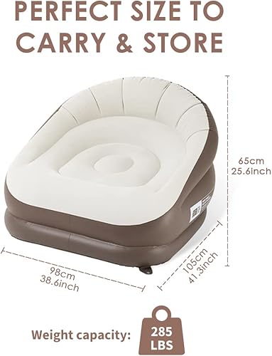Miniatura 2 de Sofá inflable con colchón de aire, silla inflable doble para adultos, sofá inflable plegable, sofá de aire portátil para vida en interiores, tienda