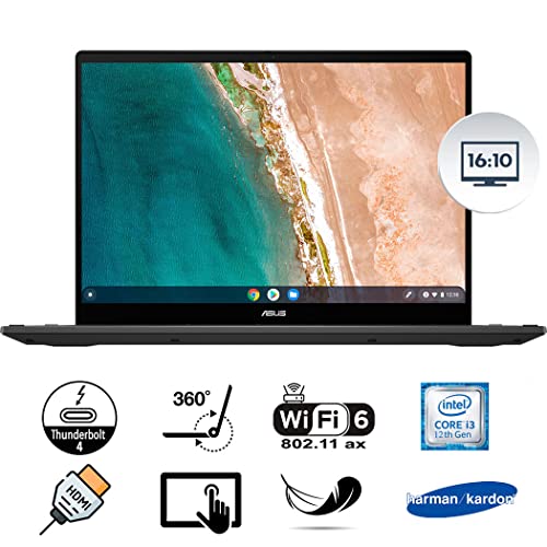 ASUS Chromebook Touchscreen Flip 16" 2in1 Laptop, 12th Gen Intel Core i3-1215U 6Core, 8GB RAM, 256GB Space (128GB SSD+128GB Card) WiFi 6, Thunderbolt USB Type-C, 16:10 Display, Chrome OS 3 51Emax53i7L