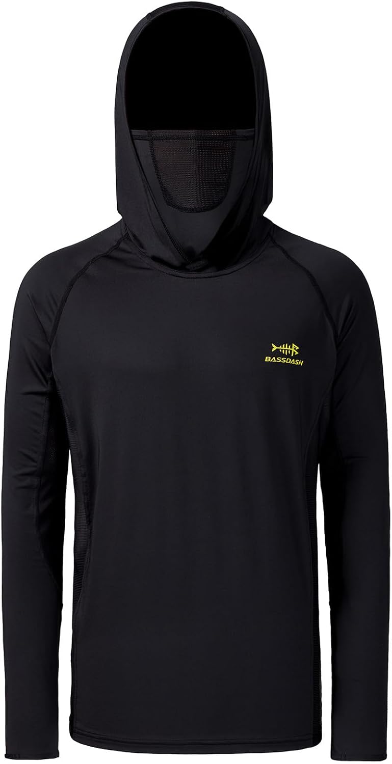 BASSDASH UPF 50+ Men’s Long Sleeve Fishing Shirt with Mask UV Neck Gaiter Hoodie - Image 3