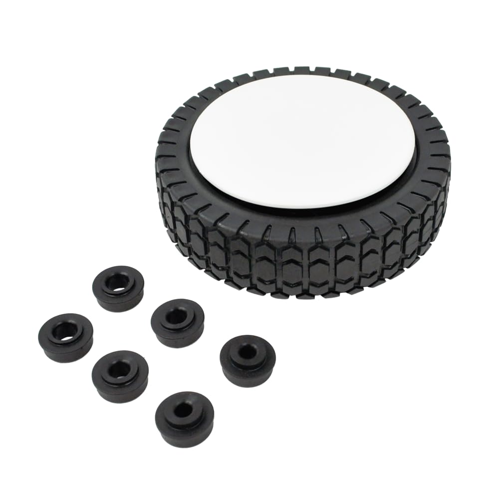 7", 180mm Lawnmower Wheel C/W 8mm 10mm 12mm Centre Bushes