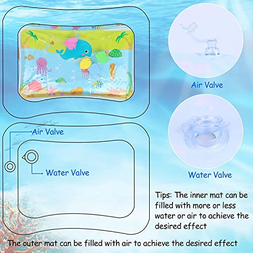 Image of Baby Kids Water Play Mat Toys Inflatable Tummy Time Leakproof Water Play Mat, Fun Activity Play Center Indoor and Outdoor Water Play Mat for Baby Multicolor