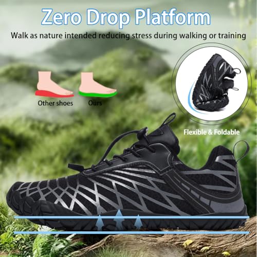 Image of Barefoot Shoes for Women & Men, Grounded Walking Hiking Barefoot Shoes, Wide Toe Box Non-Slip Water Athletic Footwear, Comfortable Vitality Barefoot Footwear, Trail Running Sneakers Unisex