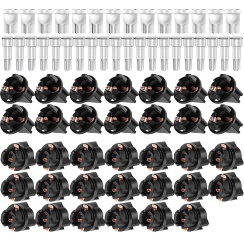 ECCPP Instrument Cluster Dash Panel Lights with Twist Lock Socket T10-6-3020-SMD-White T10 Twist Lock T5-1-5050-SMD-White 161 168 184 192 193 259 280