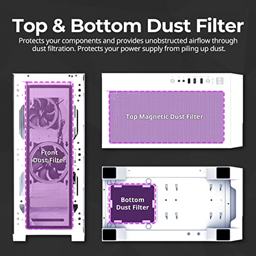 Zalman Z3 Iceberg Premium Atx Mid Tower Gaming Computer Case, 2X Addressable Rgb Fans, Premium Tempered Glass Side Door, Usb 3.0, Magnetic Dust Filter, Cable Management System (White) #TOP3