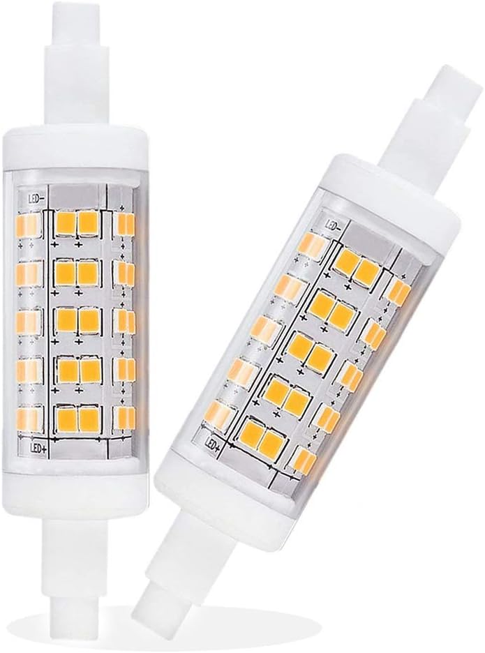 R7S 78mm LED Bulbs Dimmable 5W J-Type 40W 50W R7 Linear Double Ended Halogens Equivalent 3000K Warm White T3 Floodlight Spotlight, AC 110V-130V, 2-Pack