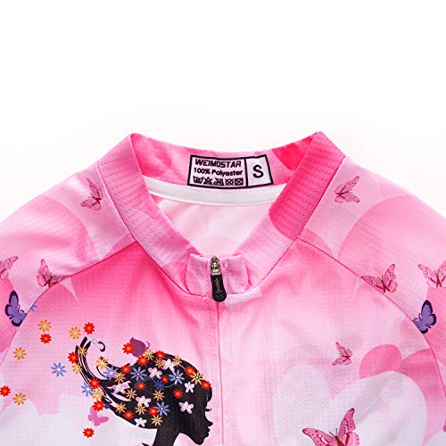 Women's Cycling Jersey Long Sleeve Bike Jacket Biking Shirt Bicycle Clothing Breathable Girl Riding Pink Size Xl #TOP3