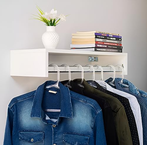 Kit Araras Parede Cabideiro Madeira De Parede Organizador Roupas Para Loja Closet Multiuso