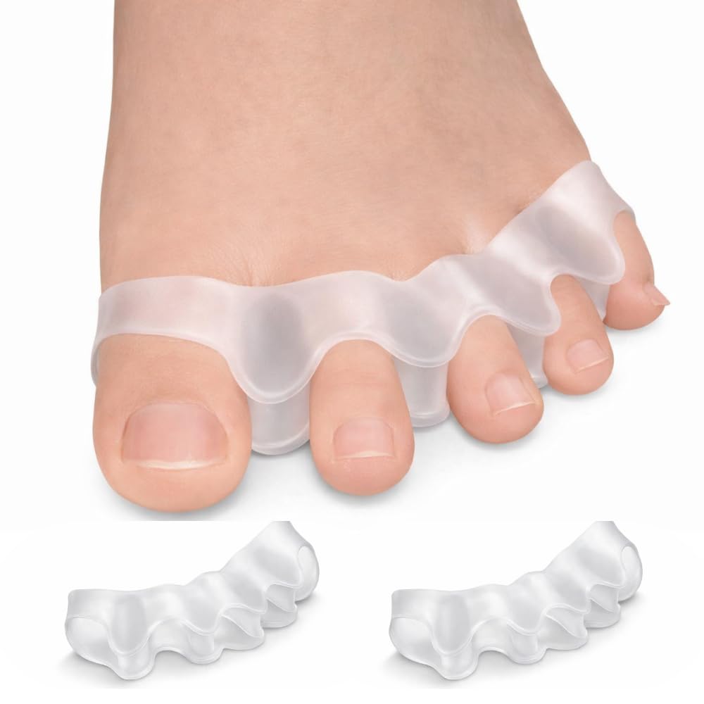 QIQVERT White Gel Toe Separator silicone Pain Relief Toe Spacer Bunion Corrector for Women Toe Straightener Hammer Hallux Valgus Corrector Toe Corrector Foot Finger Separator Foot Finger Straightener
