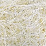 100g Raffia Hamper Shreds, Shred Papier Bunt, Geschreddertes Seidenpapier Füllmaterial, Geschenkfüllung Papierschnitzel für DIY Party Geschenkdekoration und Korbfüllung (Milchweiß)