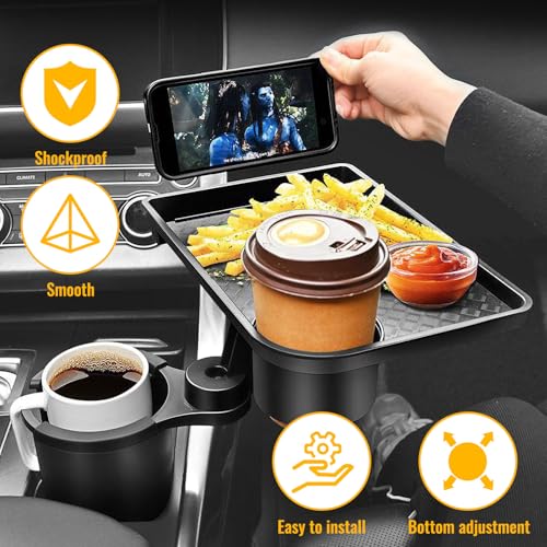 Portavasos para auto con bandeja extraíble y soporte para teléfono miniatura 4