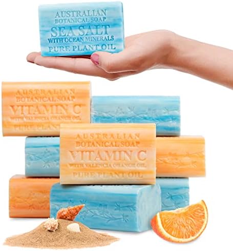 Australian Botanical Soap Valencia Orange & Sea Salt Soap Bars, Pack of 8
