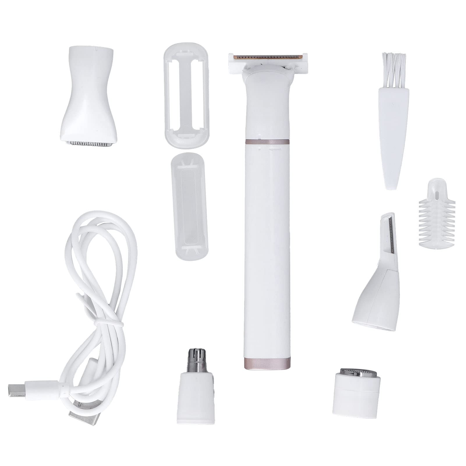 Rasoirs électriques pour femmes, kit d'épilation indolore rechargeable, têtes en acier inoxydable, épilateur électrique détachable pour poils du nez et sourcils