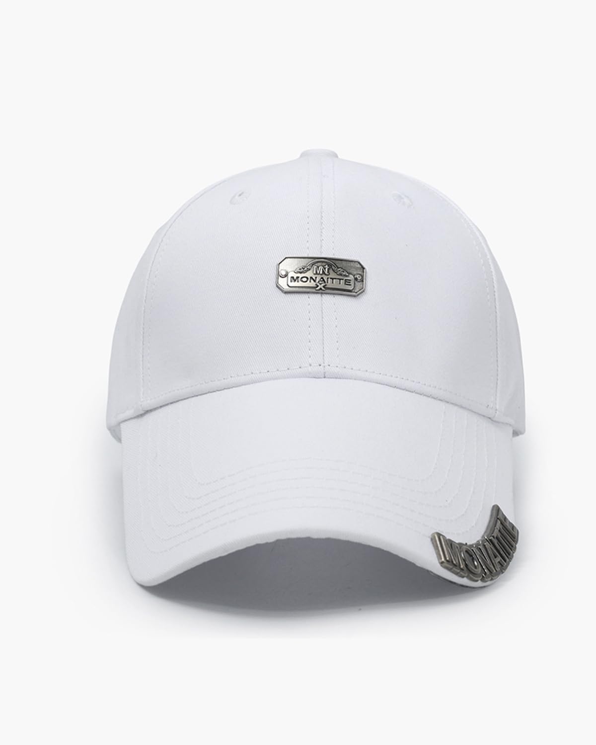 Long Brim Baseball Cap, Black, Adjustable Hat Classic Style with Logo, Adult Unisex