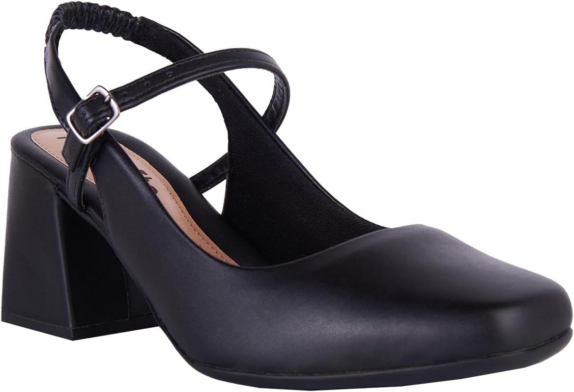 Sapato Feminino Mary Jane Boneca Romântica Bico Quadrado Salto Médio Moda