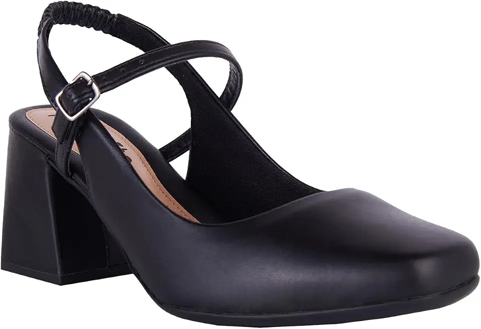 Sapato Feminino Mary Jane Boneca Romântica Bico Quadrado Salto Médio Moda